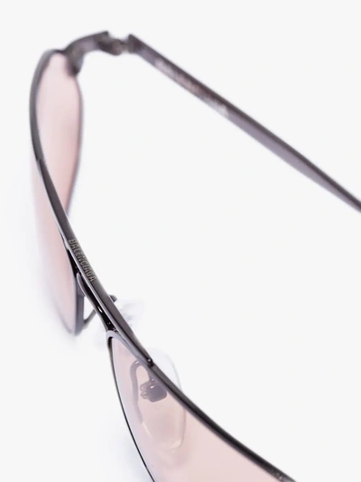 Shop Balenciaga Eyewear Ovale Sonnenbrille In Grey