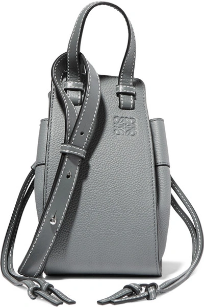 Shop Loewe Hammock Dw Mini Textured-leather Shoulder Bag In Mid Denim