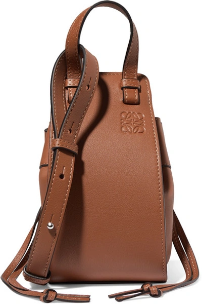 Shop Loewe Hammock Dw Mini Textured-leather Shoulder Bag In Tan