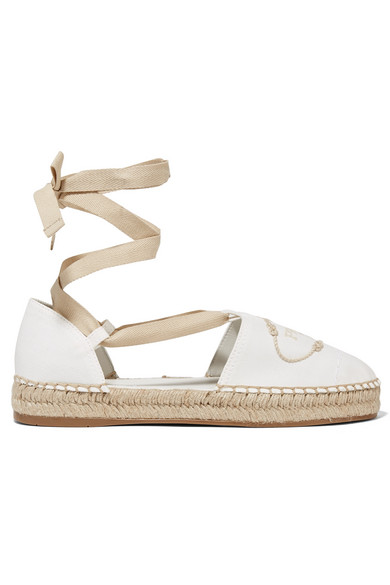 white tie up espadrilles