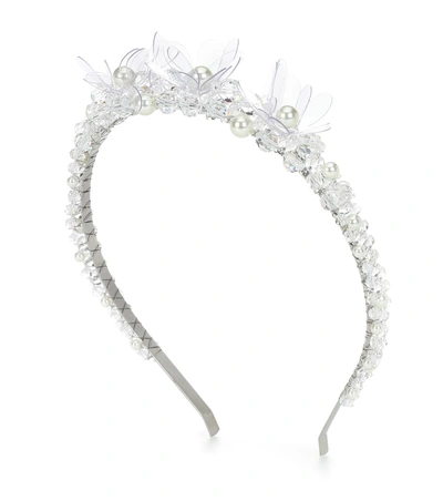 Shop Simone Rocha Crystal And Faux Pearl Headband In Silver