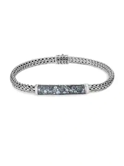 Shop John Hardy Women's Classic Chain Silver & Gemstone Extra-small Bracelet In London Blue Topaz