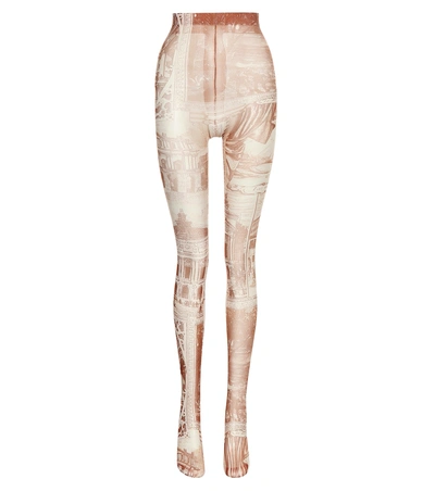 Acne Studios Printed Tights In Brown | ModeSens