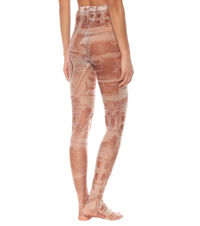 Shop Acne Studios Printed Tights In Brown