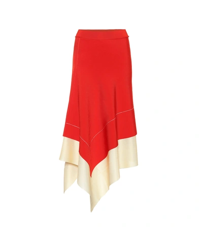 Shop Victoria Beckham Knit Midi Skirt In Red