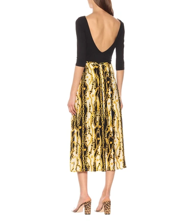 Shop Rixo London Georgia Pleated Silk Skirt In Gold