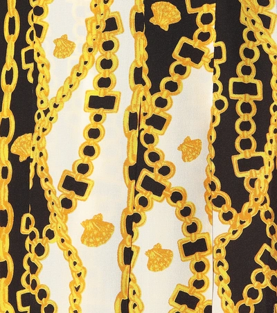 Shop Rixo London Georgia Pleated Silk Skirt In Gold