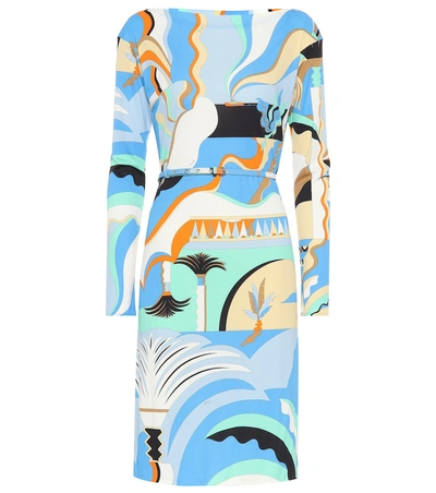 Shop Emilio Pucci Printed Silk-blend Jersey Dress In Multicoloured
