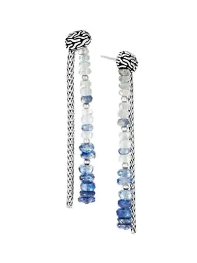 Shop John Hardy Women's Classic Chain Sterling Silver & Gemstone Drop Earrings In Aquamarine