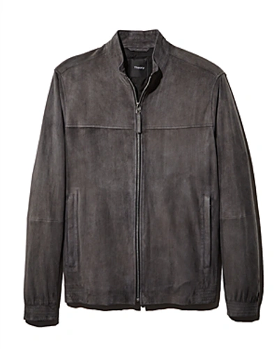 Shop Theory Tremont Suede Jacket In Asphalt