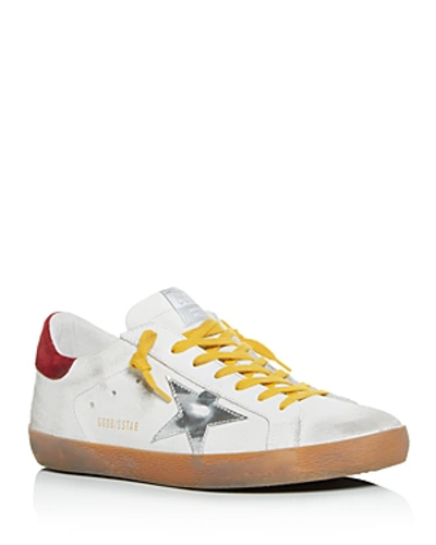 Shop Golden Goose Men's Distressed Nubuck Leather Low-top Sneakers In White