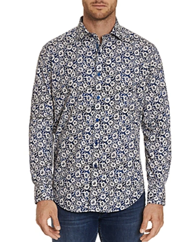 Shop Robert Graham Garnet Floral-printed Classic Fit Shirt In Blue