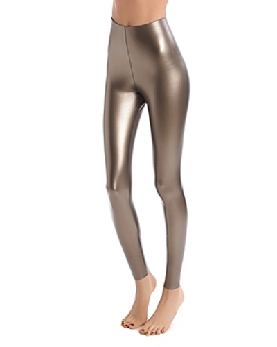 Shop Commando Perfect Control Faux Leather Leggings In Bronze