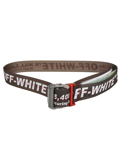 Shop Off-white Logo Print Belt In Grey