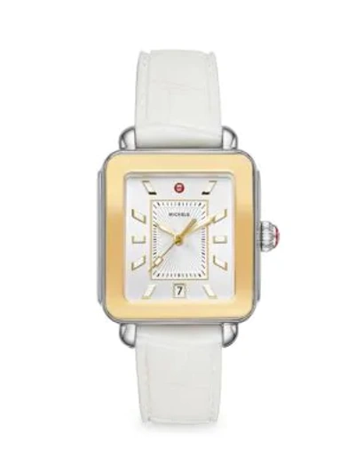 Shop Michele Watches Women's Deco Sport Two-tone Watch In White