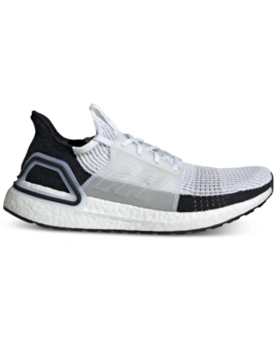 Shop Adidas Originals Adidas Men's Ultraboost 19 Running Sneakers From Finish Line In Ftwr White/ftwr White/gre