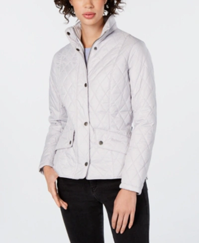 Shop Barbour Cavalry Polarquilt Quilted Utility Coat In Ice White