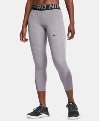 Shop Nike Women's Pro Cropped Leggings In Gunsmoke Heather