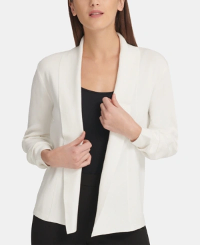 Shop Dkny Open-front Cardigan In Ivory