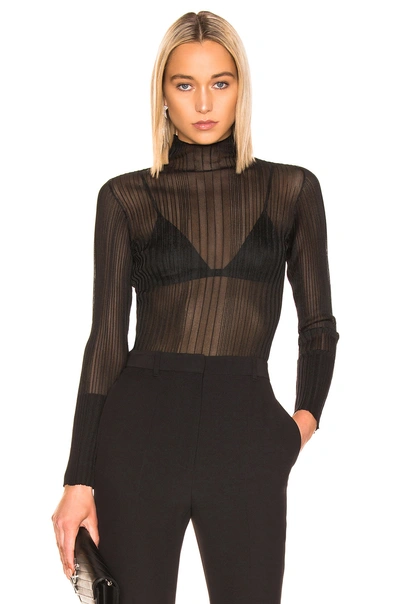 Shop Dion Lee Opacity Pleat Sweater In Black