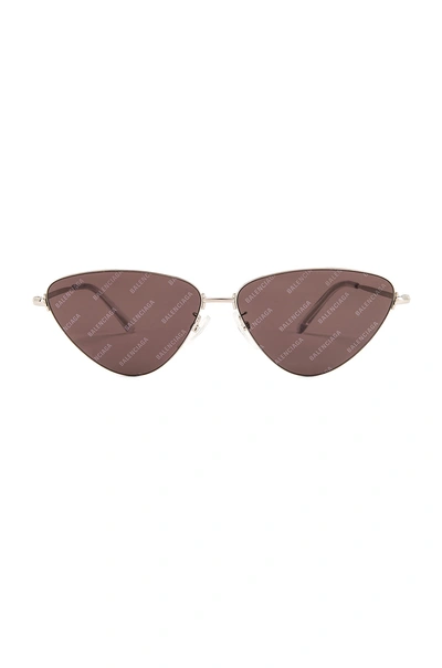 Shop Balenciaga Sunglasses In Metallic Silver In Shiny Silver