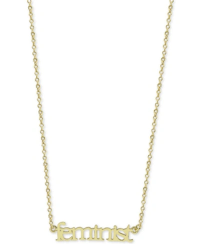 Shop Argento Vivo Feminist Pendant Necklace In Gold-plated Silver, 17-1/2 + 2" Extender