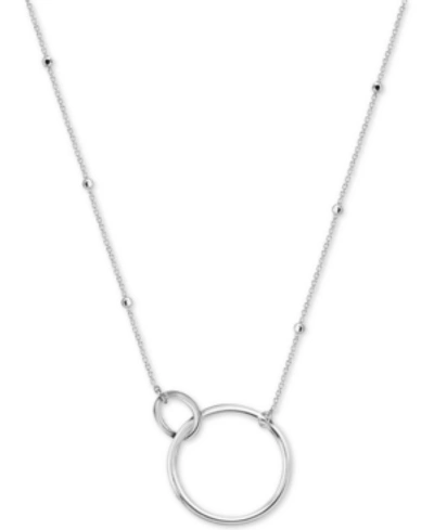 Shop Argento Vivo Interlocking Ring Pendant Necklace, 16" + 2" Extender In Silver