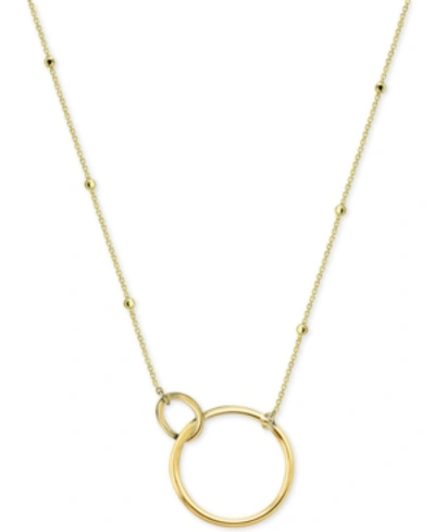 Shop Argento Vivo Interlocking Ring Pendant Necklace, 16" + 2" Extender In Gold