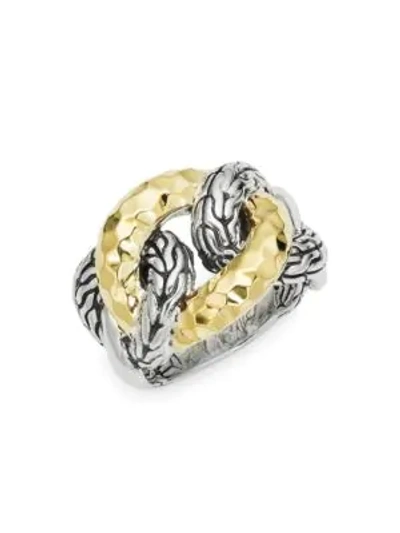 Shop John Hardy Classic Chain Sterling Silver & 18k Yellow Gold Link Textured Ring
