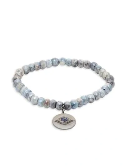 Shop Bavna Sterling Silver, Coated Sapphire, Diamond & Blue Sapphire Bead Bracelet