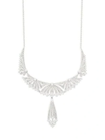 Shop Adriana Orsini Crystal Pendant Necklace In Rhodium