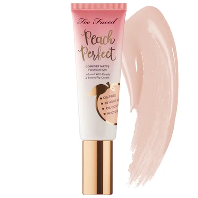 Shop Too Faced Peach Perfect Comfort Matte Foundation - Peaches And Cream Collection Marshmallow 1.6 oz/ 48 ml