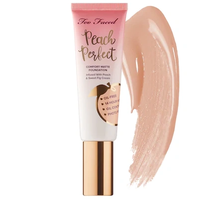 Shop Too Faced Peach Perfect Comfort Matte Foundation - Peaches And Cream Collection Taffy 1.6 oz/ 48 ml