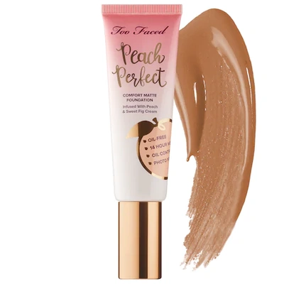 Shop Too Faced Peach Perfect Comfort Matte Foundation - Peaches And Cream Collection Chai 1.6 oz/ 48 ml