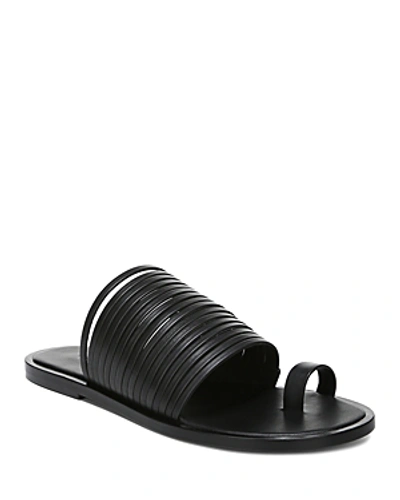 Shop Vince Women's Penrose Strappy Leather Slide Sandals In Black Leather