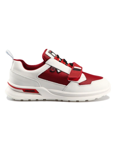 Shop Prada Work Sneakers In Bianco+porpora