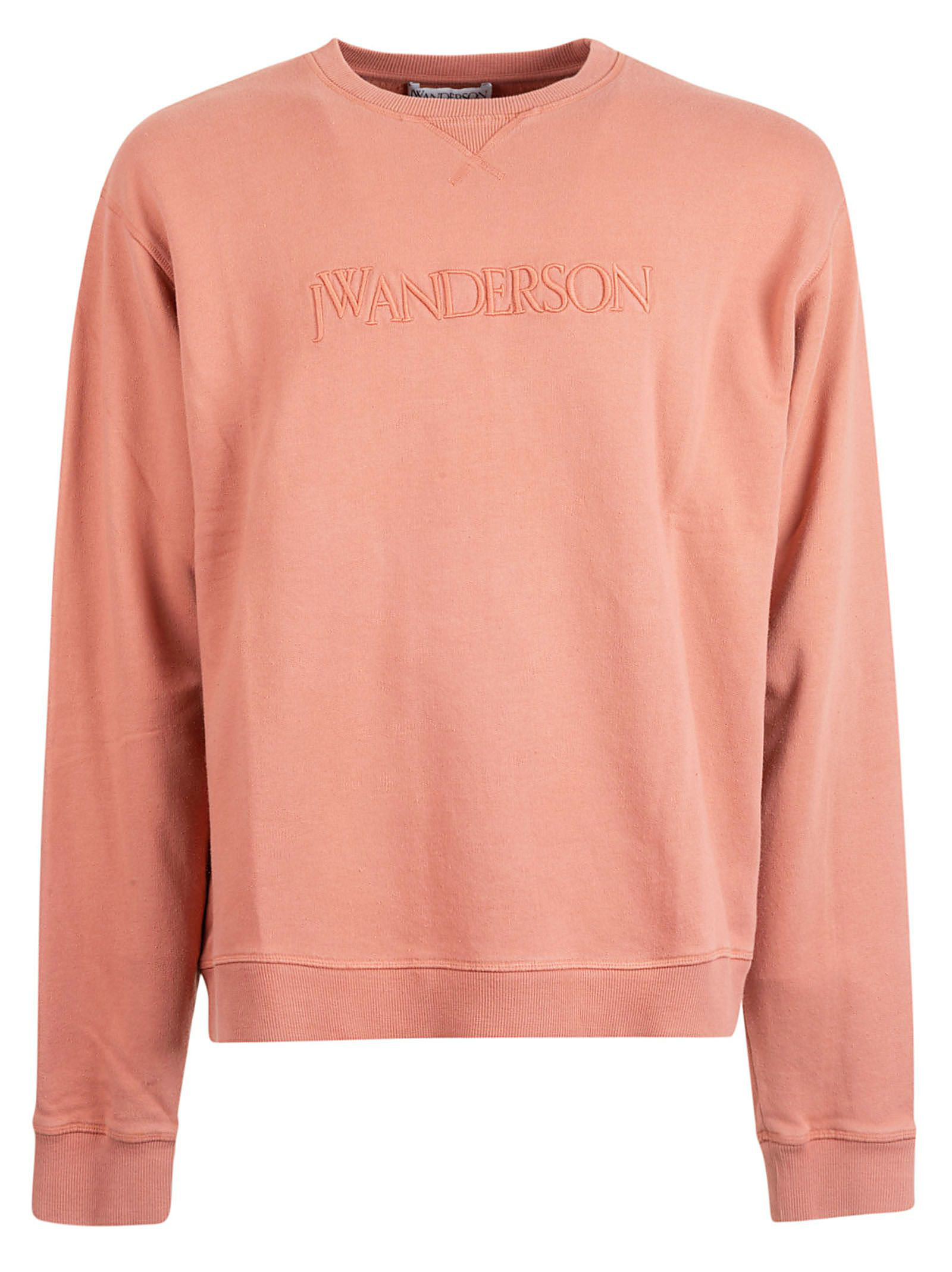Jw Anderson Logo Embroidered Sweatshirt In Dusty Rose | ModeSens