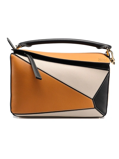 Loewe Brown Black Puzzle Bag In Amber light Oat ModeSens