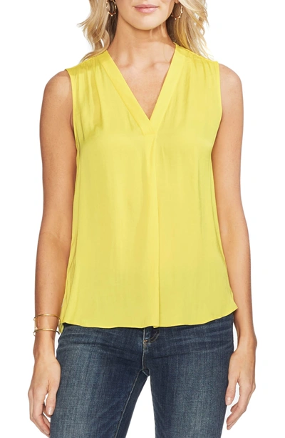 Shop Vince Camuto Rumpled Satin Blouse In Blazing Yellow