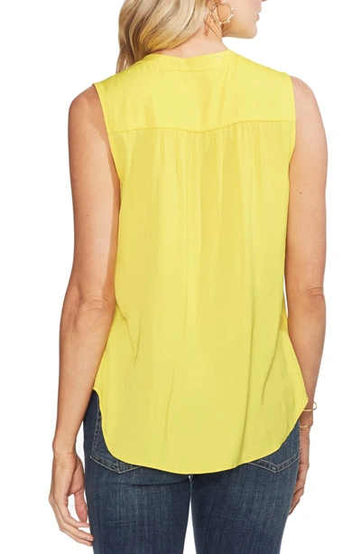 Shop Vince Camuto Rumpled Satin Blouse In Blazing Yellow