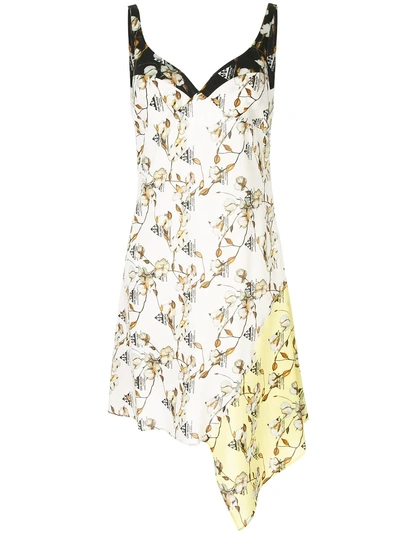 Shop Off-white Kleid Mit Blumen-print - Weiss