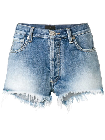 Shop Alanui Patch Pocket Denim Shorts - Blue