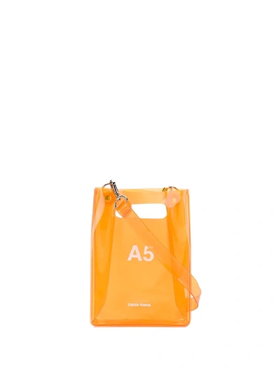 Shop Nana-nana 'a5' Sheer Shoulder Bag - Orange