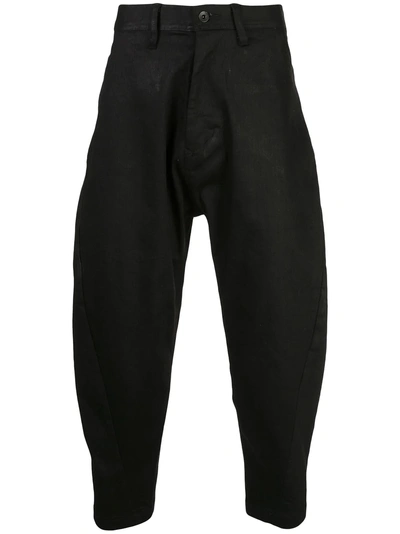 Shop Julius Bending Cropped Denim Trousers In Black