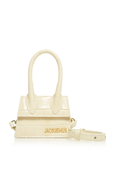 Shop Jacquemus Le Chiquito Leather Mini Bag In Neutral