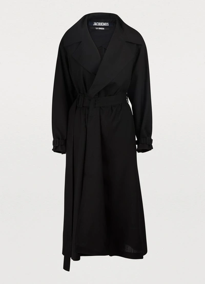 Shop Jacquemus Stefano Trench Coat In Black