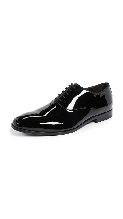 Shop Hugo Boss Highline Patent Oxford Lace Up In Black