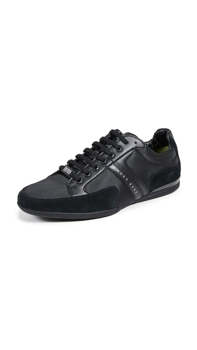 Hugo Boss Lace Up Hybrid Sneakers With Moisture Wicking Lining In Black |  ModeSens