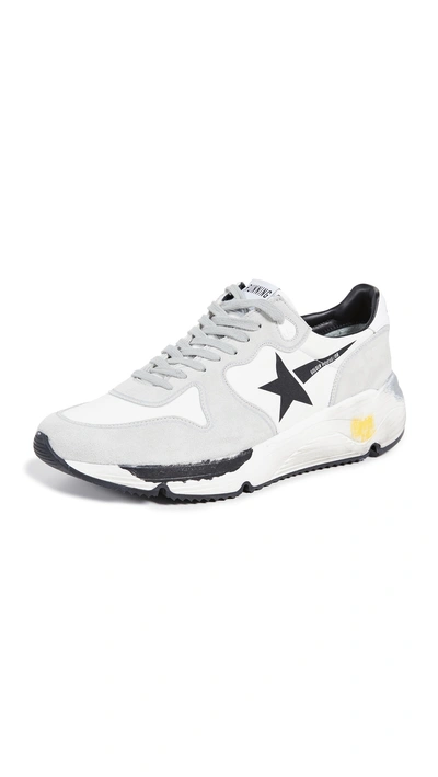 Shop Golden Goose Running Sole Sneakers In White/black
