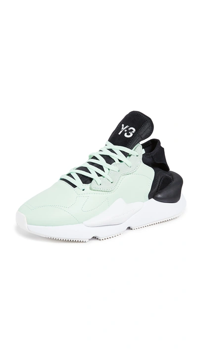 Shop Y-3 Kaiwa Sneakers In Salty Green /black/white